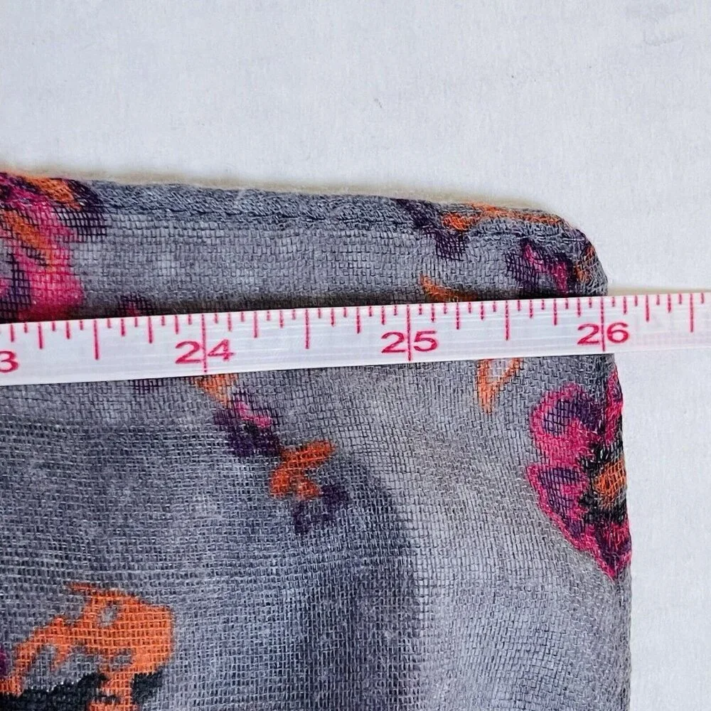 Pink‎ Scarf Floral Flower Power Rectangle 26 X 67.5 Inches Accessory Multicolor